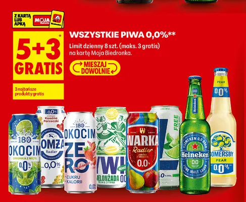 Piwo bezalkoholowe Heineken Pure Malt Lager promocja w Biedronka