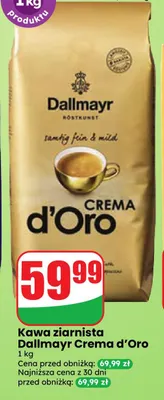 Kawa ziarnista Dallmayr Crema d'Oro promocja w Dino