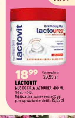 Mus do ciała Lactovit Lactourea promocja w Drogerie Natura