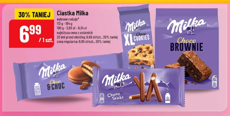 Ciastka Milka Choco Sticks promocja w POLOmarket