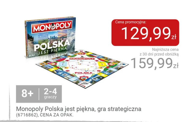 Gra strategiczna Monopoly Polska jest piękna Hasbro promocja w Smyk