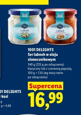 Ser labneh w oleju słonecznikowym klasyczny 1001 Delights promocja w Lidl