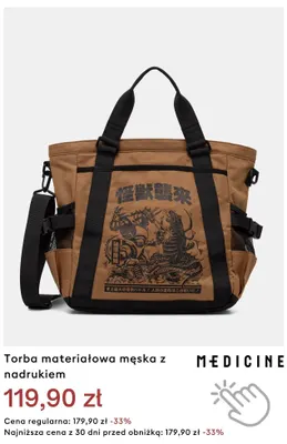 Torba materiałowa męska z nadrukiem Medicine promocja w Medicine