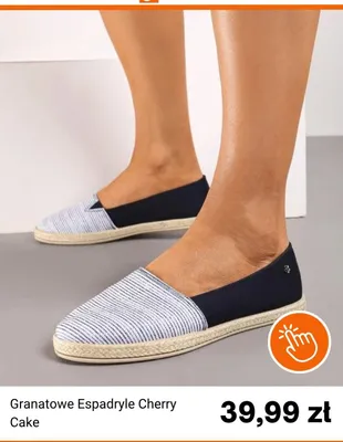 Espadryle damskie Born2be Cherry Cake granatowe promocja w Born2be