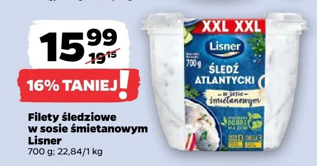 Filety śledziowe w sosie śmietanowym Lisner promocja w Netto