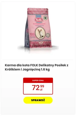 Karma dla kota FOLK Delikatny Posiłek z Królikiem i Jagnięciną promocja w Media Expert