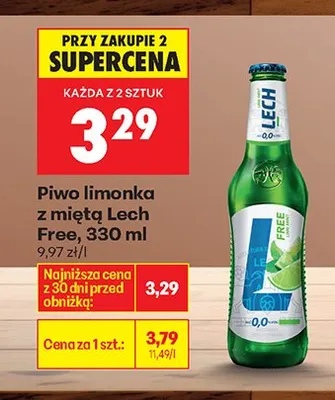 Piwo limonka z miętą Lech Free promocja w Biedronka