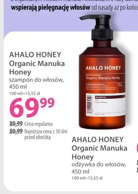 Organic Manuka Honey szampon do włosów Ahalo promocja w Hebe