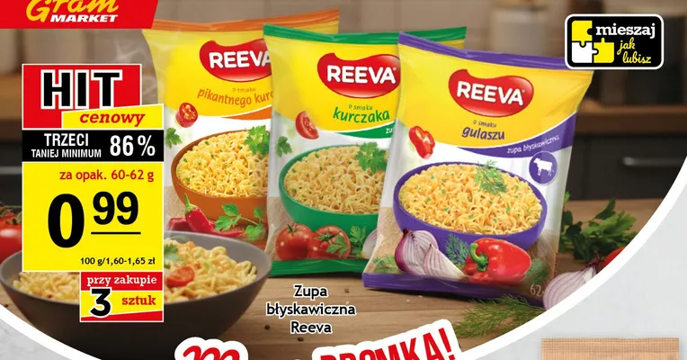 Zupa błyskawiczna Reeva o smaku kurczaka promocja w Gram Market