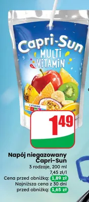 Napój niegazowany Capri-Sun Multivitamin promocja w Dino