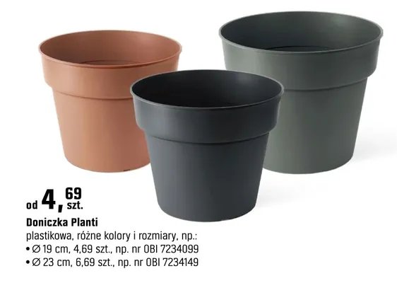 Doniczka Planti plastikowa promocja w OBI