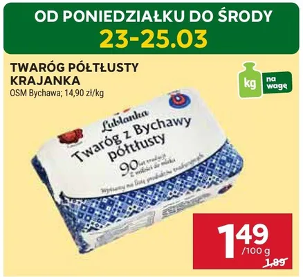 Twaróg z bychawy półtłusty Lublanka promocja w Stokrotka
