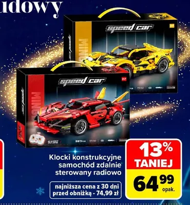 Klocki konstrukcyjne samochód zdalnie sterowany radiowo Speed Car promocja w Carrefour