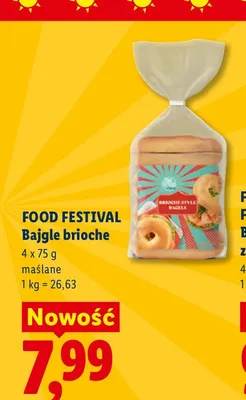 Bajgle brioche maślane Food Festival 4-pak promocja w Lidl