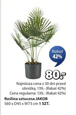 Roślina sztuczna Jakob promocja w Jysk
