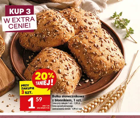 Bułka słonecznikowa z błonnikiem Białecki promocja w Twój Market