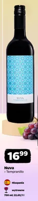 Wino czerwone wytrawne Nuva Tempranillo hiszpańskie promocja w Netto