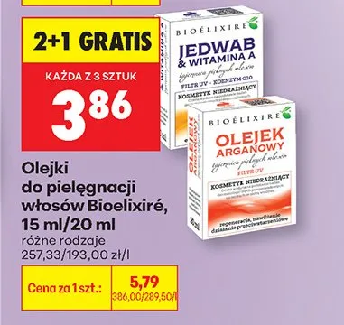 Olejki do pielęgnacji włosów Bioelixire różne rodzaje 15 ml/20 ml promocja w Biedronka
