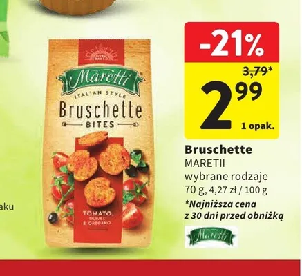 Bruschette Maretti Tomato, Olives & Oregano promocja w Intermarche