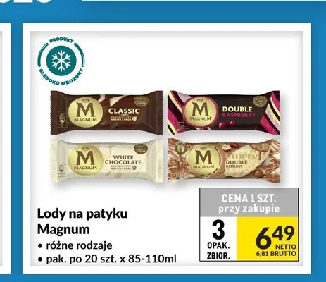 Lody na patyku Magnum White Chocolate promocja w Makro