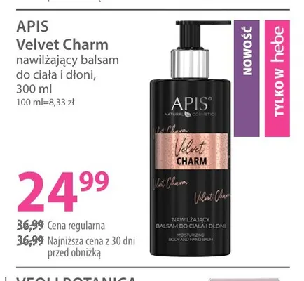 Balsam do ciała i dłoni nawilżający Velvet Charm Apis promocja w Hebe