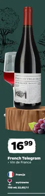 Wino czerwone wytrawne French Telegram Vin de France promocja w Netto