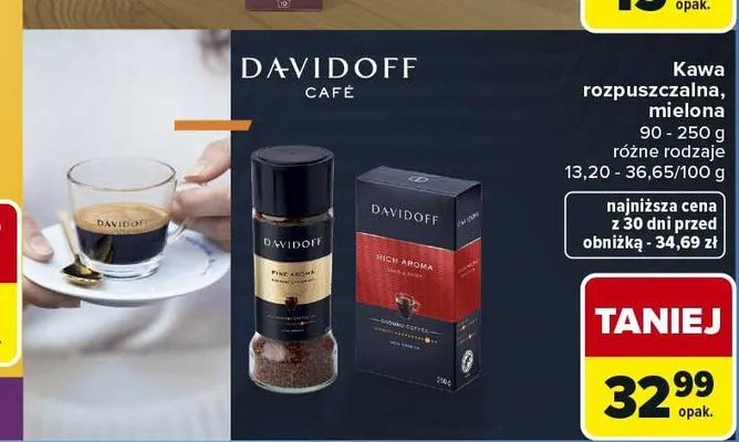 Kawa rozpuszczalna DAVIDOFF promocja w Carrefour