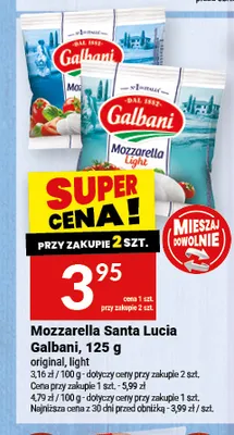 Ser Mozzarella Santa Lucia Galbani original promocja w Twój Market