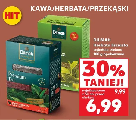 Herbata liściasta zielona Dilmah Green Tea promocja w Kaufland