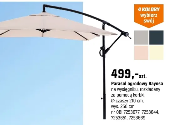 Parasol ogrodowy Bayosa promocja w OBI