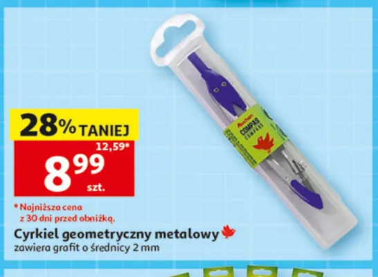 Cyrkiel geometryczny metalowy Auchan promocja w Auchan