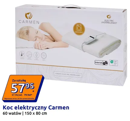 Koc elektryczny Carmen 150x80 cm promocja w Action