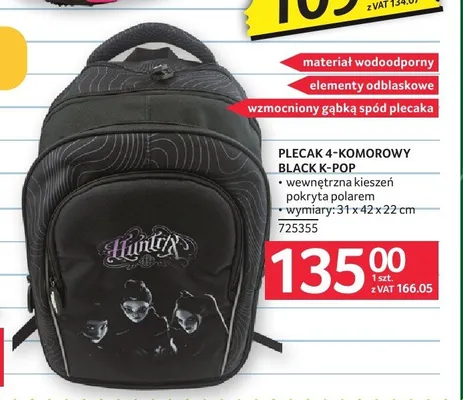 Plecak 4-komorowy Black K-Pop promocja w Selgros