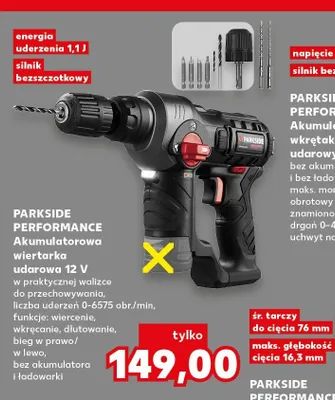 Wiertarka udarowa akumulatorowa Parkside Performance promocja w Kaufland