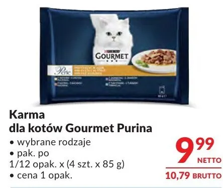 Karma dla kotów Gourmet Purina wybrane rodzaje promocja w Makro
