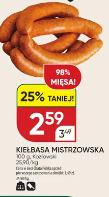 Kiełbasa mistrzowska Kozłowski promocja w Chata Polska