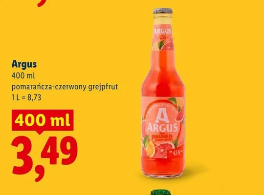 Piwo Argus pomarańcza-czerwony grejpfrut promocja w Lidl