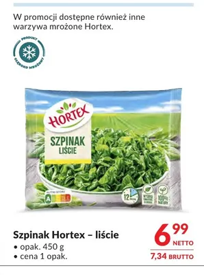 Szpinak liście Hortex promocja w Makro