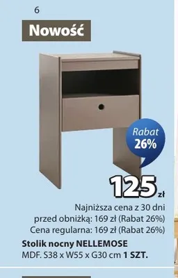 Stolik nocny Nellemose promocja w Jysk
