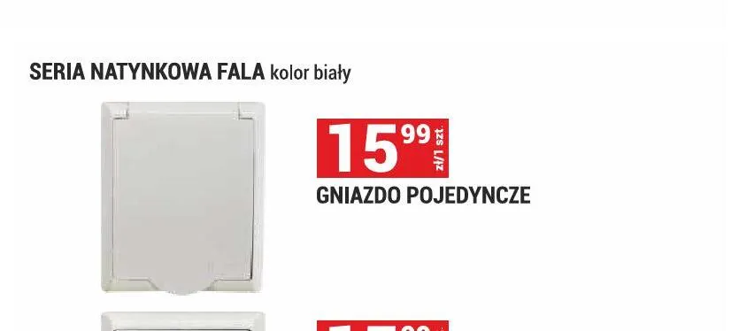 Gniazdo pojedyncze białe Seria Fala promocja w Merkury Market