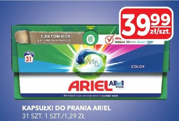 Kapsułki do prania Ariel promocja w Top Market