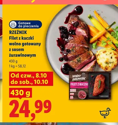 Filet z kaczki wolno gotowany z sosem żurawinowym Rzeźnik promocja w Lidl