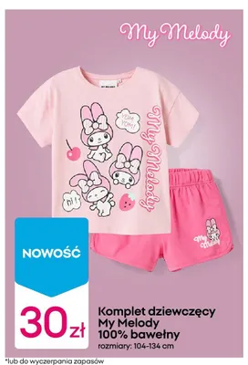 Komplet dziewczęcy My Melody 100% bawełny promocja w Pepco