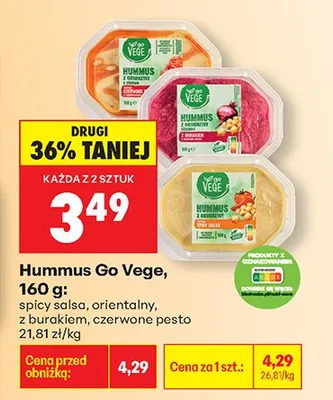 Hummus czerwone pesto promocja w Biedronka