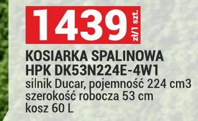 Kosiarka spalinowa HPK DK53N224E-4W1 promocja w Merkury Market