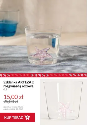 Szklanka ARTEZA z rozgwiazdą różową promocja w Homla