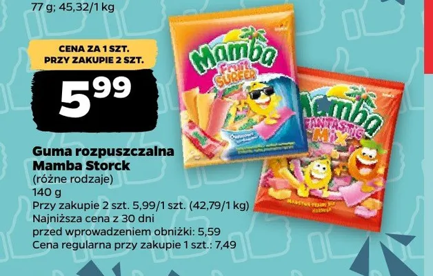 Guma rozpuszczalna Mamba Storck promocja w Netto