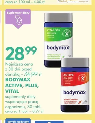 Suplement diety Bodymax Active promocja w Super-Pharm