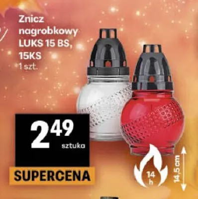 Znicz nagrobkowy Luks 15KS promocja w Delikatesy Centrum