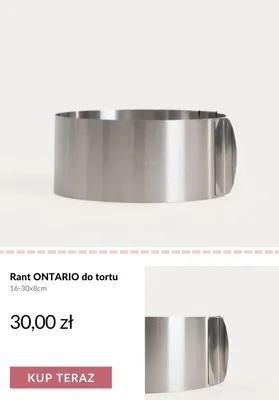 Rant do tortu Ontario 16-30x8 cm promocja w Homla